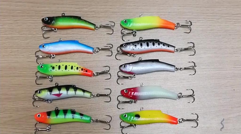 HENGJIA 7CM 17G Winter Fishing Lure VIB Ice Fishing Lure Soft Lead Bait  Sinking Fishing Lure