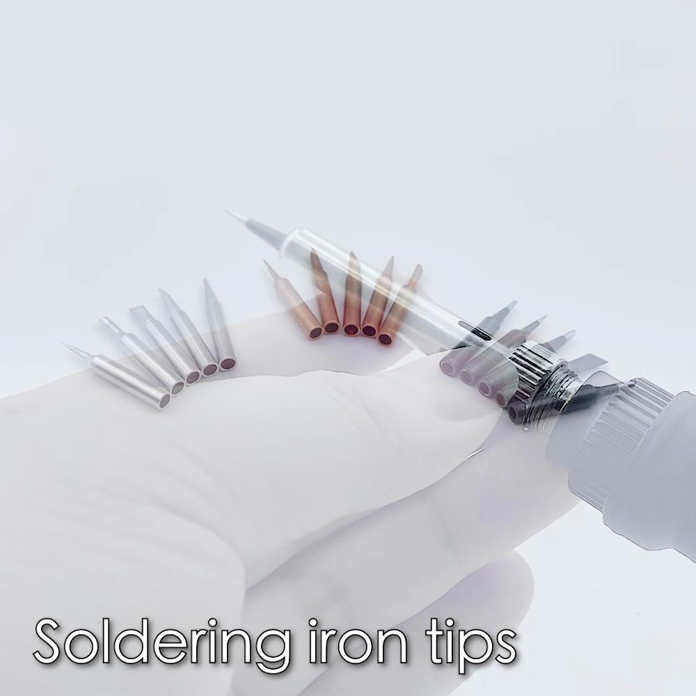JCD Soldering Iron Tips 5pcs/set 900M-T Pure Copper Lead-free Soldering Tip Suit for 908S Welding Solder Station Iron Tip