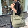 Tote Bag Women's Solid Color Large Capacity Shoulder Bag Student Canvas Underarm Bag
