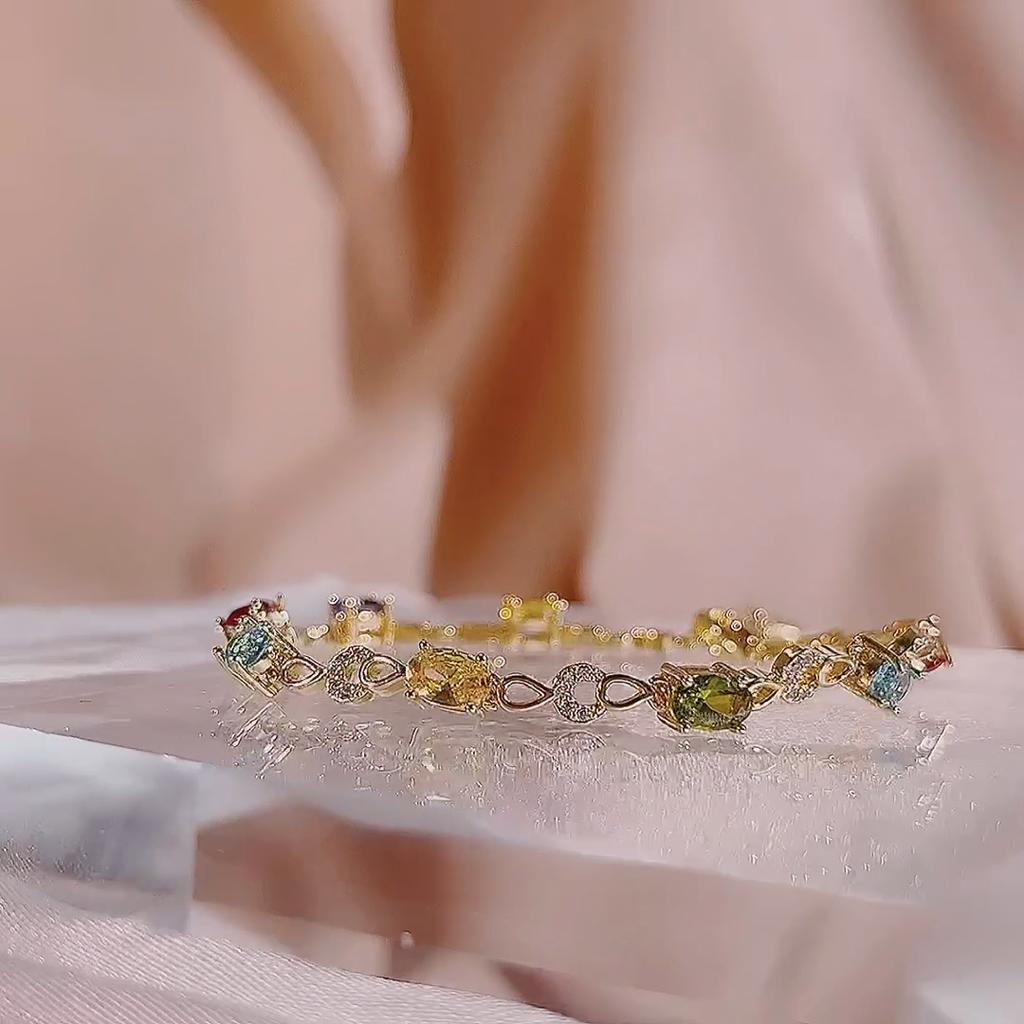 BELLA BOX Модные женские браслеты семи цветов, классические овальные многоцветные браслеты, свадебные украшения для помолвки