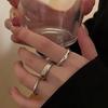 Silver Plain Ring Ring Three-piece Female Cold Wind Simple Temperament Versatile Index Finger Ring Ins Personalized Tail Ring
