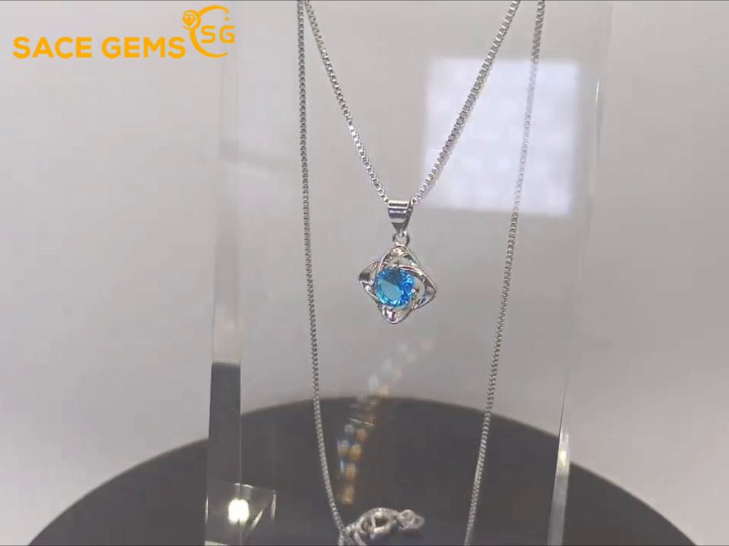 Sace Gems Женское ожерелье, кулон, медный сплав, циркон, модный подарок