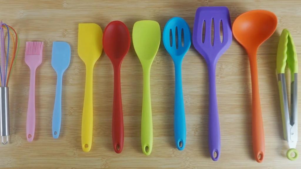 Color Silicone Kitchenware 10 Piece Set Non Stick Pot Silicone Kitchenware Set Cooking Shovel Spoon Tool Cooking Tools