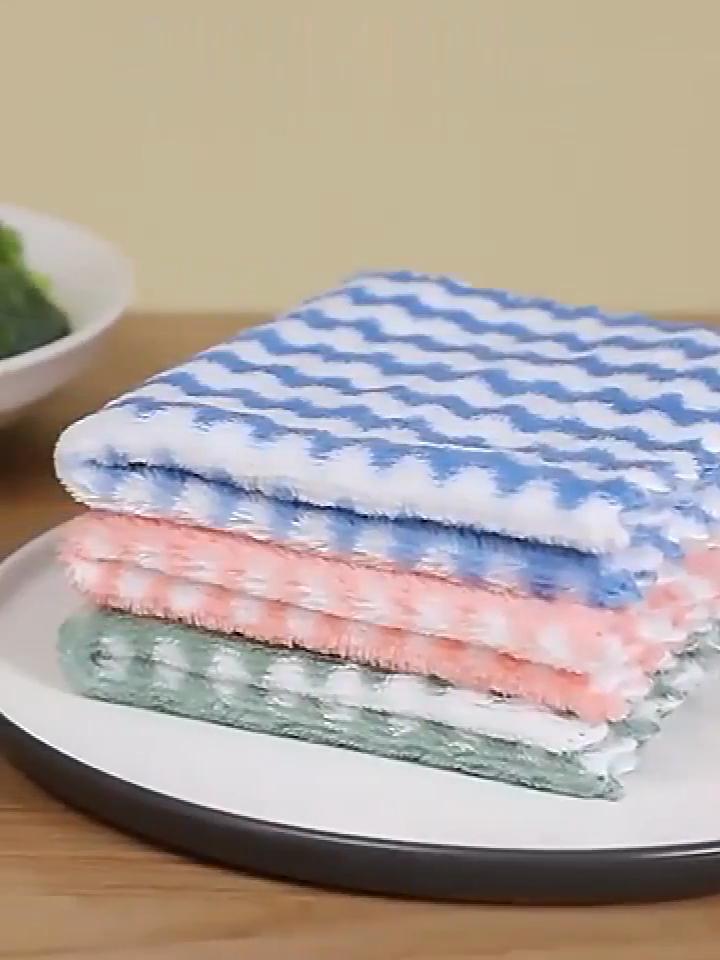 10 Pcs/20PCS Set The Kitchen Rag Is Free Of Oil, Super Strong Washing Water, Thickened Towel, And The Color Is Delivered Randomly