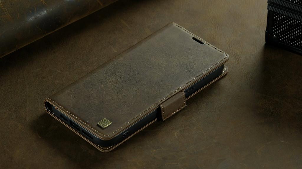 Роскошный Ретро Чехол-кошелек для телефона из коровьей кожи с подставкой-книжкой для iPhone 17 16 15 Pro Max Samsung S25 S24 Ultra Redmi Note 14 13 с магнитным слотом для карт и откидной крышкой