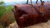 Buffalo Leather Duffle Bag: Handmade Burgundy Weekender Holdall