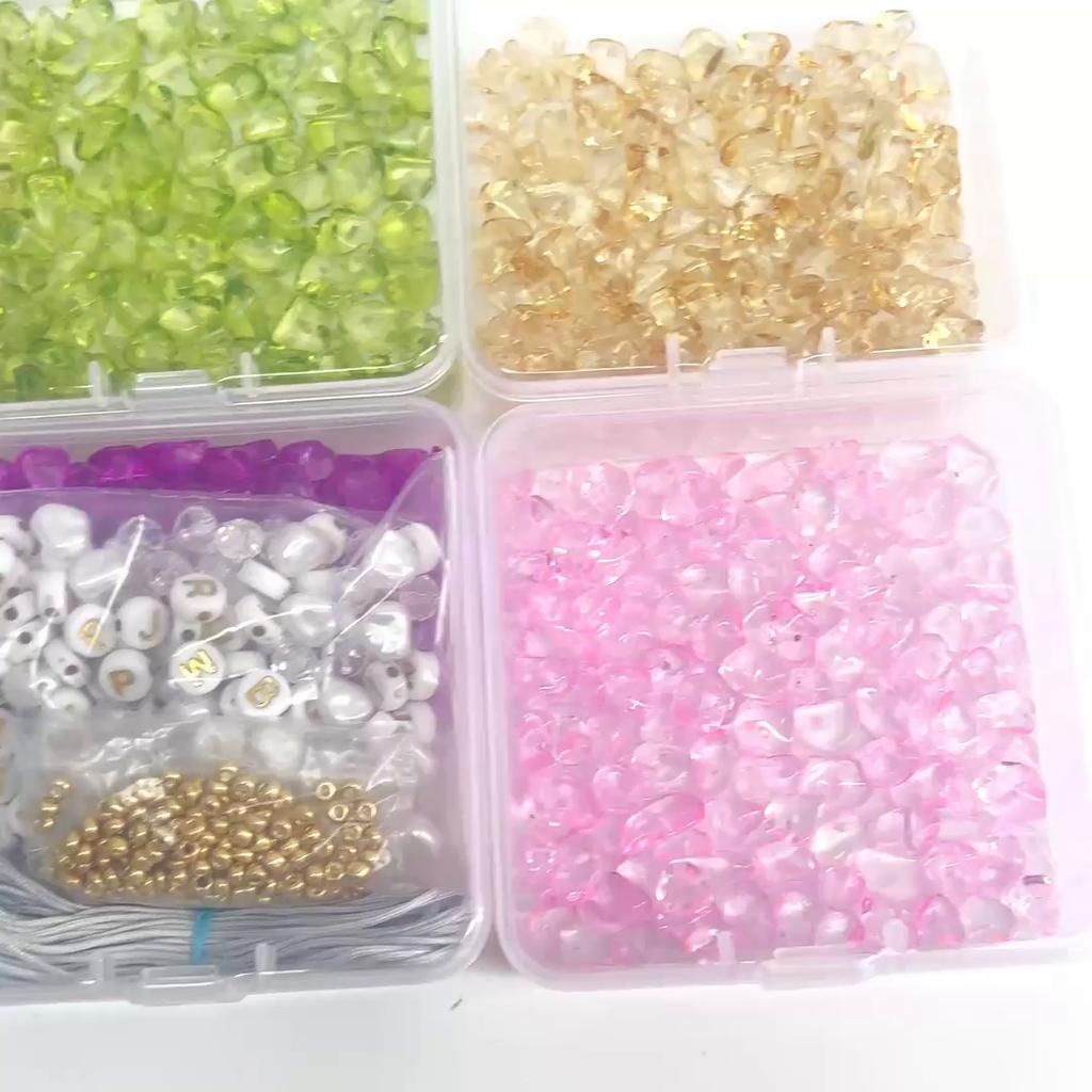 Стеклянный щебень, цепочка для мобильного телефона, набор «сделай сам», серия «зеленая трава» для изготовления ювелирных изделий, браслет, ожерелье «сделай сам»