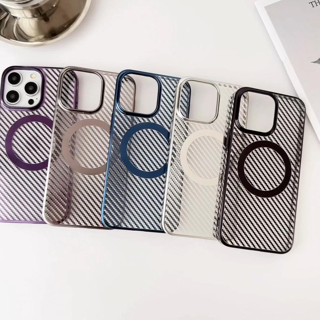 Роскошный магнитный чехол из углеродного волокна для iPhone 15 Pro Max 14 Plus 13 12 Pro, универсальный защитный чехол от падения