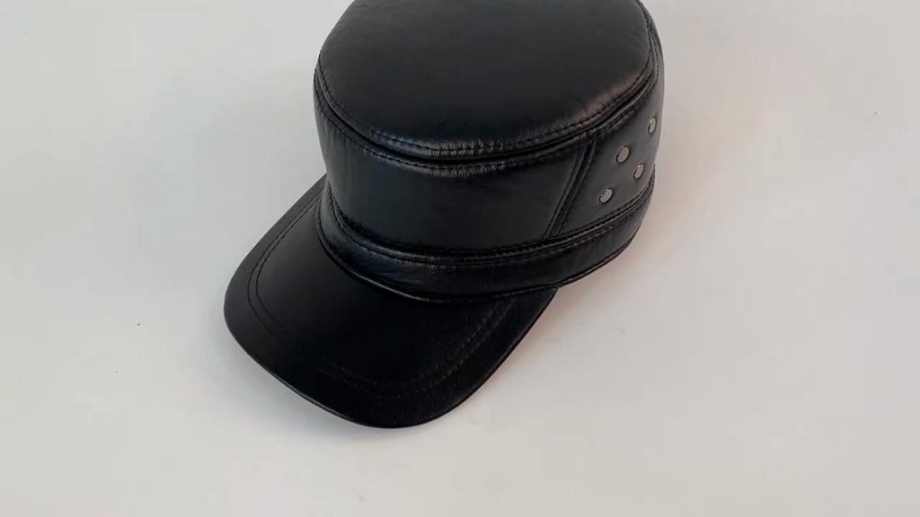 Мужские шляпы из натуральной коровьей кожи Мужские осенне-зимние шляпы из натуральной коровьей кожи Уличная теплая шапка из натуральной коровьей кожи