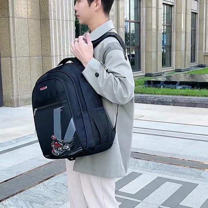 Oxford Backpack With Breathable Design 16in Laptop Bag Arc Shoulder Straps Unisex
