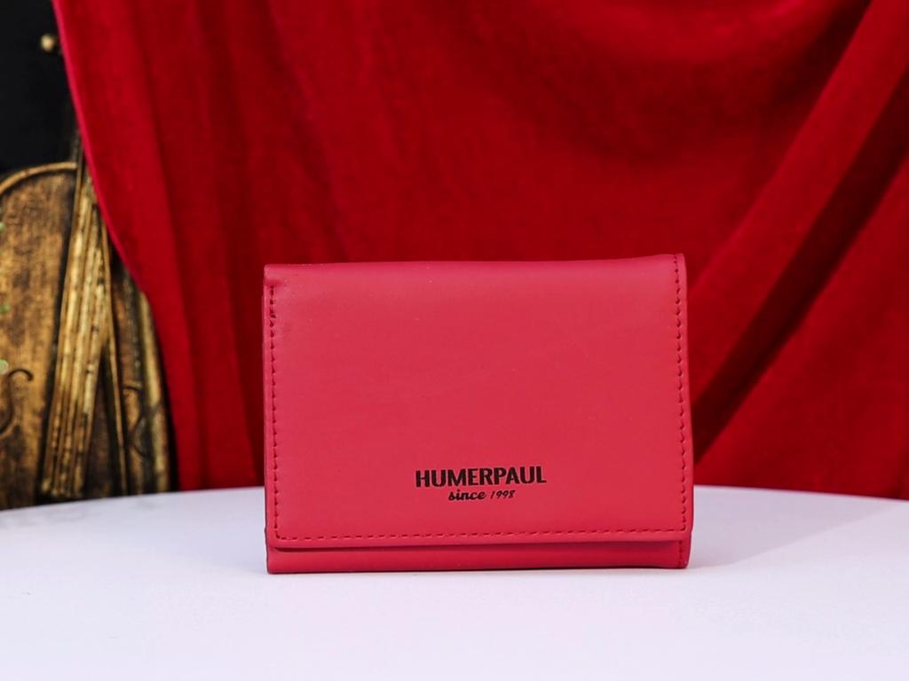 Humerpaul Женский кошелек-тройка из трехслойной коровьей кожи, RFID-защита от кражи, портативный кошелек, многослотовые слоты для карт, большая вместимость, несколько отделений