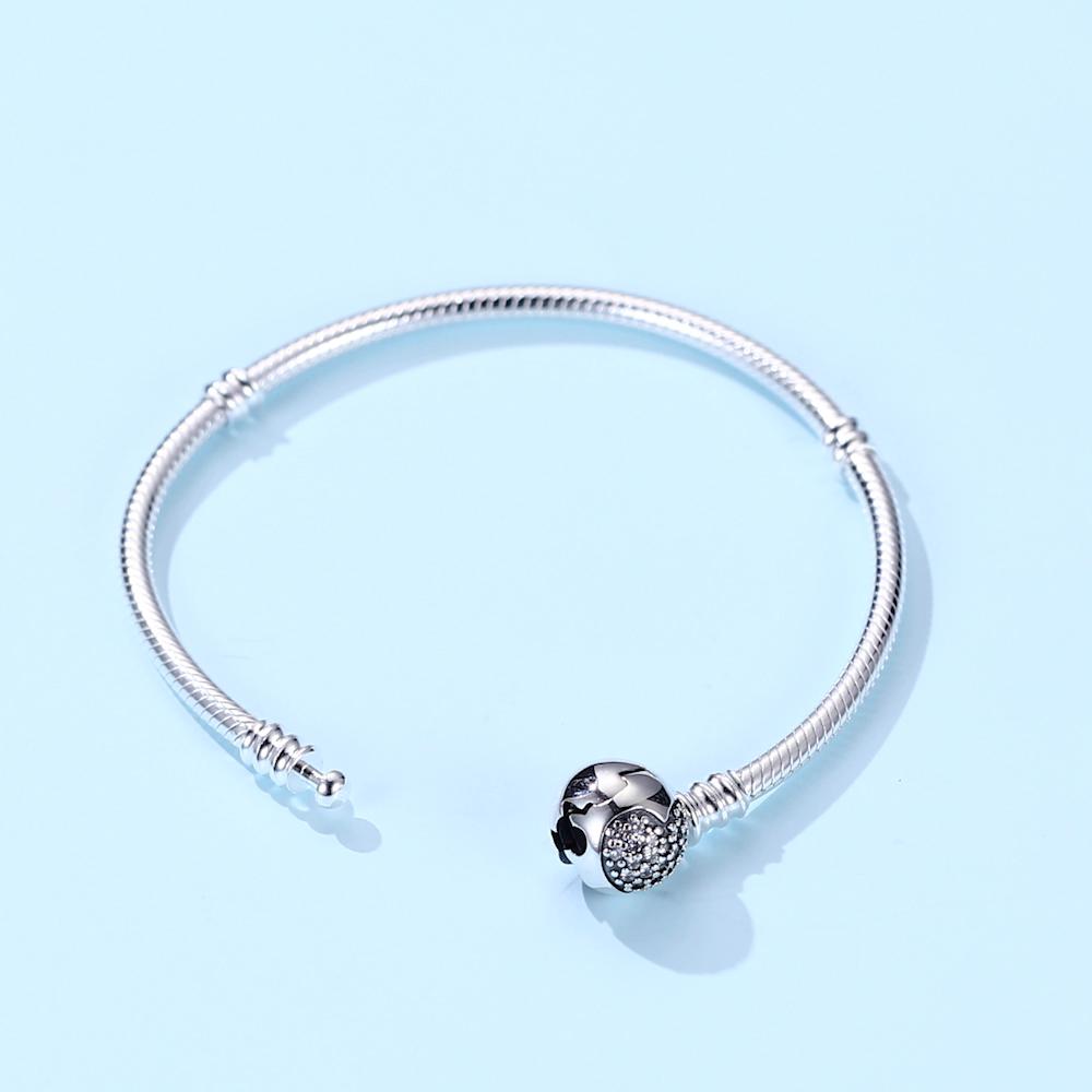 WOSTU Браслет-подвеска и ювелирные изделия из стерлингового серебра 925 пробы со сверкающим сердцем и змеиной цепочкой