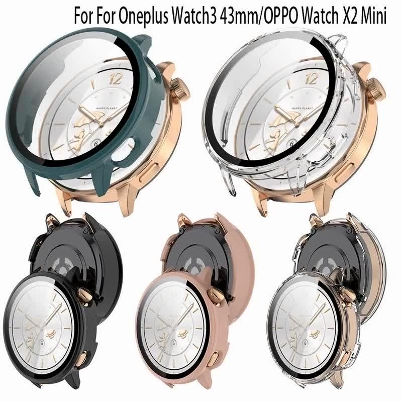 Чехол-пленка 2в1 из ПК-стекла для OPPO Watch X2 Mini/Oneplus Watch3 43 мм, защитная пленка для экрана, умная защитная крышка-рамка, полный корпус