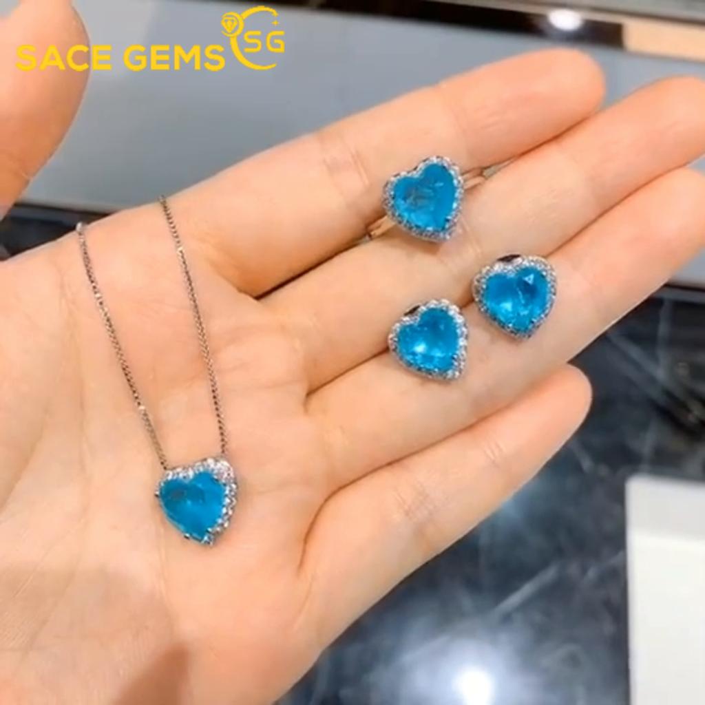 Sace Gems Классические кольца из медного сплава с цирконием, серьги, кулон, ожерелье, комплекты ювелирных изделий, подарки для свадебной вечеринки