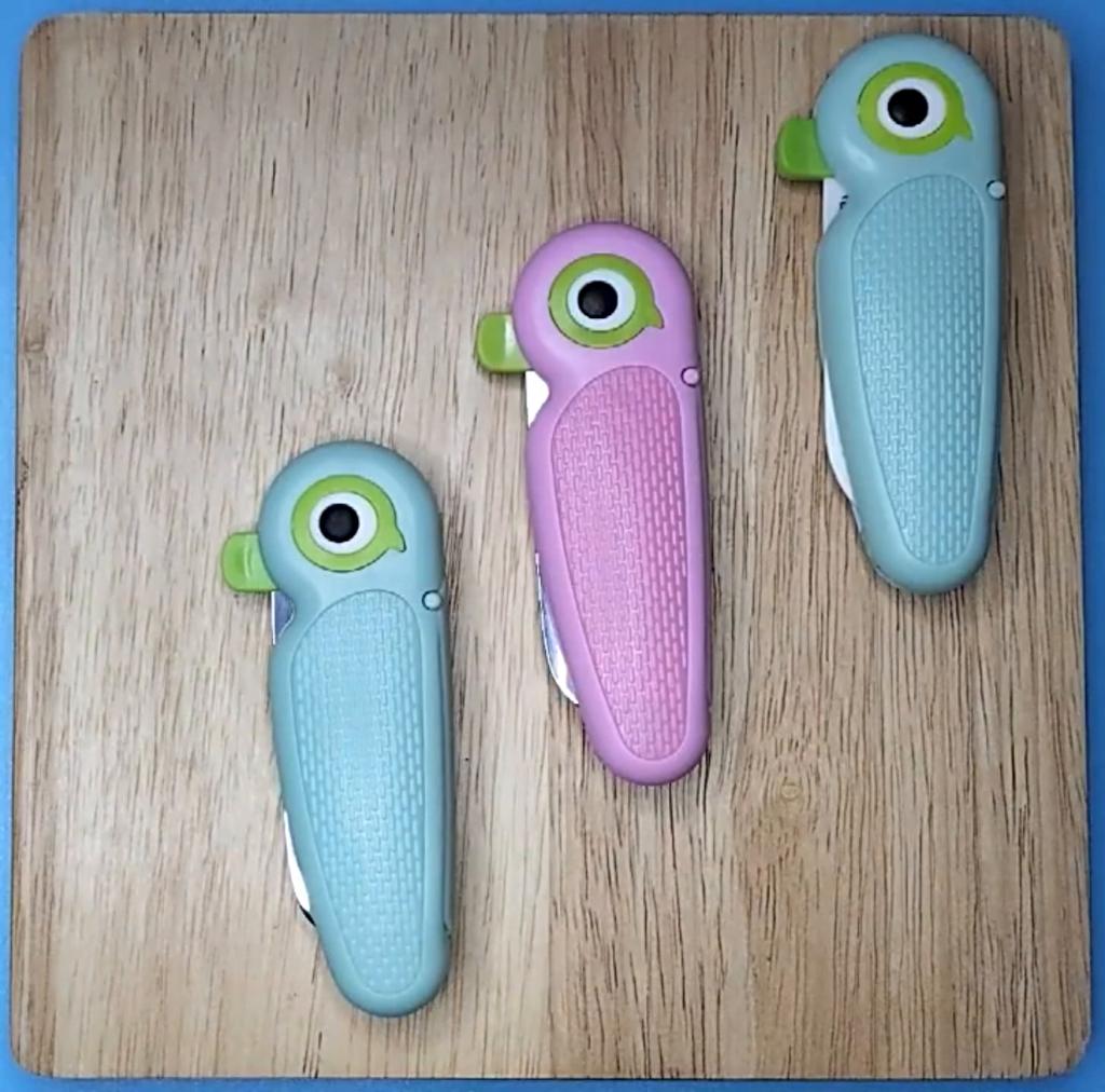 Cute Cartoon Ceramic Cutter Folding Fruit Knife Kitchen Kids Auxiliary Knives Mini Portable Sharp Knife Peeler
