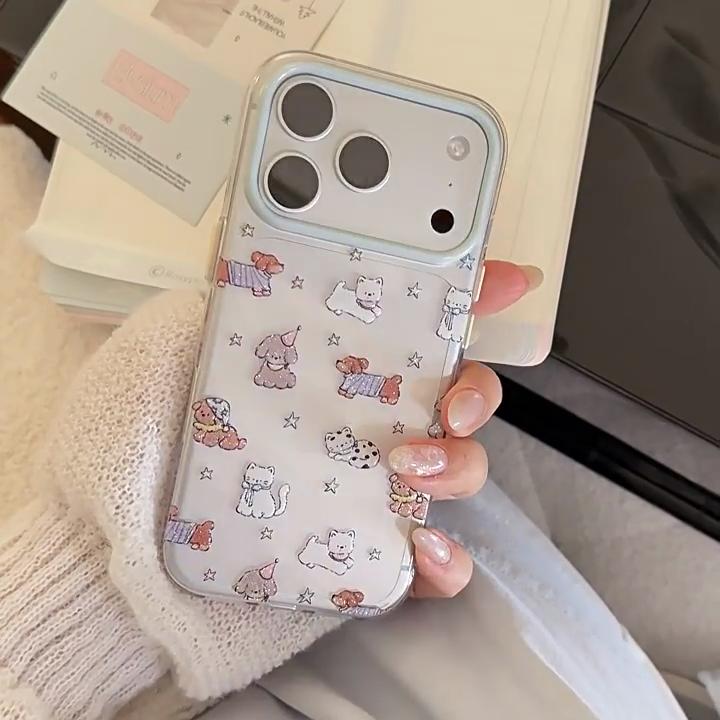 Мультяшный блестящий чехол для щенка на iPhone 16, iPhone 17 и iPhone 17 Pro Max