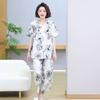 4XL-8XL Большие размеры Летние комплекты из двух предметов Женская винтажная одежда Элегантные комплекты брюк больших размеров Повседневные блузки