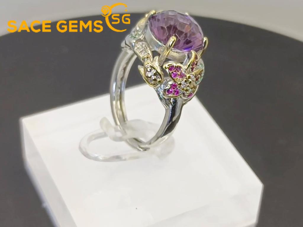 Sace Gems Classic Copper Alloy Zircon Ring Ladies Jewelry Wedding Promise Party Gift