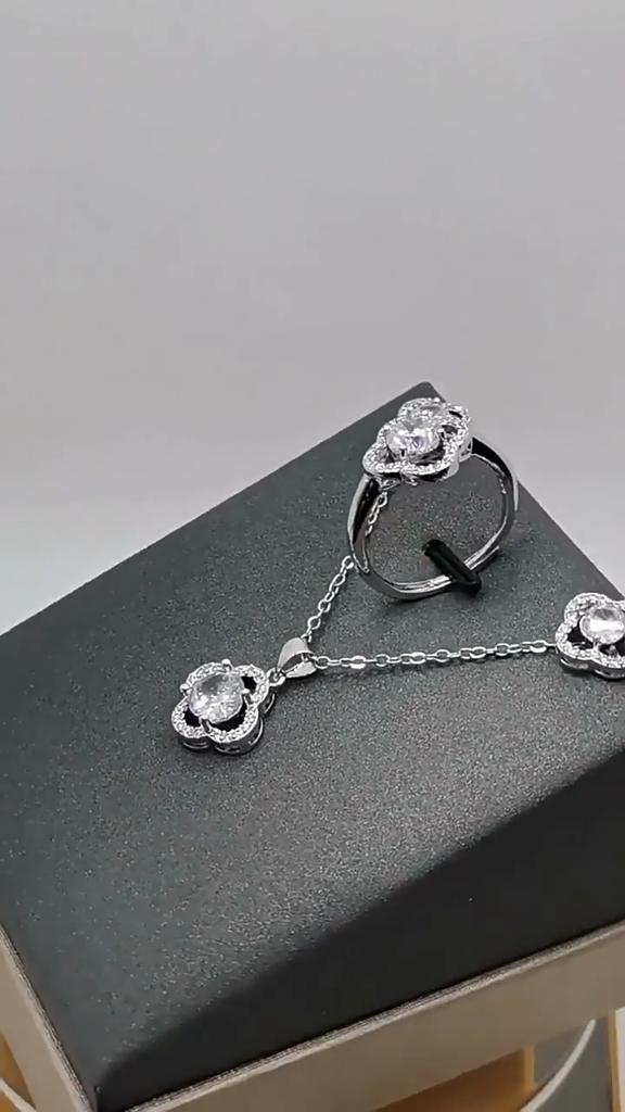 6,5 мм Серебро 925 пробы Милое Модное Кольцо-Клевер Регулируемое Открытое Кольцо D VVS1 Изысканные Муассанитовые Украшения Для Женщин