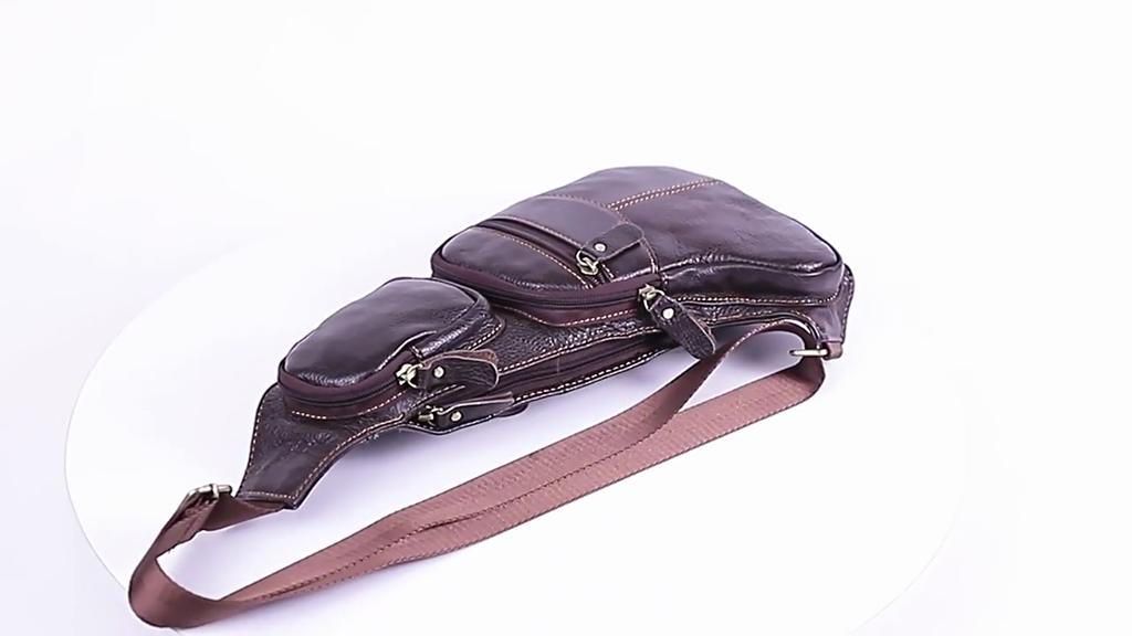 Мужской рюкзак через плечо с ремнем через плечо, нагрудная сумка из натуральной кожи, повседневная дорожная сумка в стиле ретро для мужчин, боковые сумки через плечо