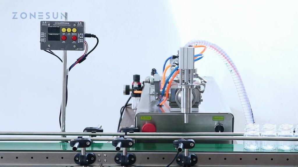 ZONESUN ZS-DTYT1L Automatic Liquid Filling Machine with Conveyor Belt Bottle Water Juice Oil Dishwashing Small Production Line
