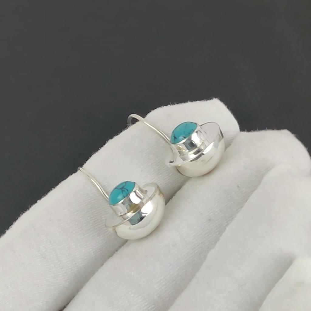 Серьги с натуральными драгоценными камнями Satnt Rosa Turquoise, серьги из стерлингового серебра 925 пробы, серьги-подвески ручной работы в стиле бохо из серебра, подарок на женский день