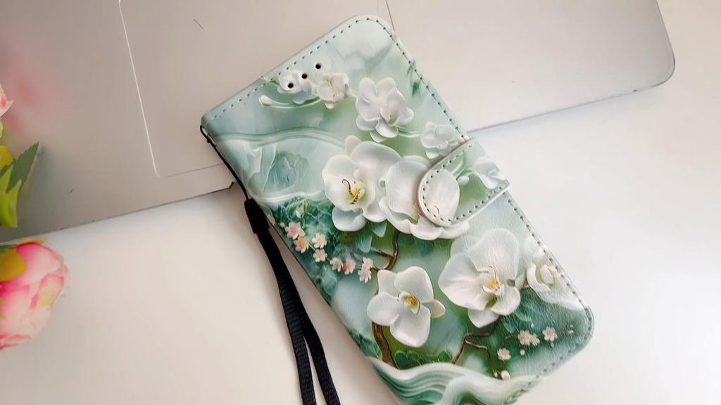 Elegant Peacock Pattern Flip Wallet PU Leather Case with For iPhone Samsung Infinix TECNO OPPO Realme Moto Blackview...for Over 900 Phone Models
