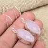 Pink Chalcedony Gemstone Handmade 925 Solid Sterling Silver Jewelry Dazzling Earrings Gift For Her