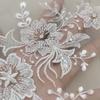1 пара украшений для белого свадебного платья, украшенных белыми кружевными цветами 38*18 см