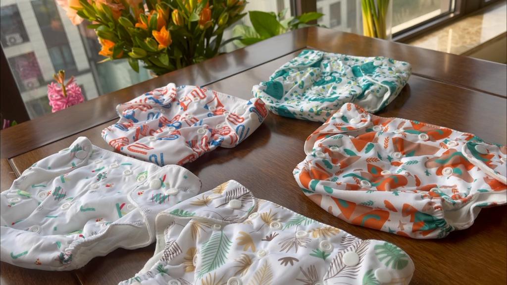 Newborns Baby Reusable Washable Adjustable Waterproof Cloth Diaper Absorbent Pads Diapers Nappy Pants