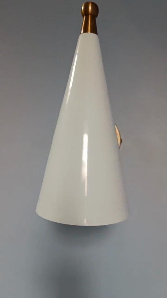 Brass Diabolo Wall Sconce: Mid Century Italian Plug In Lamp