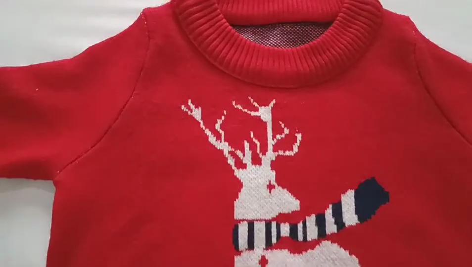 Fall and Winter Boys and Girls In Small Children's Children's Clothing Christmas Elk England Fashion Loose Pullover Sweater