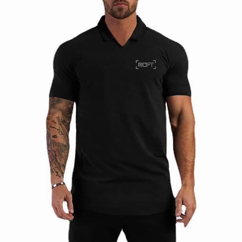 Muscleguys Summer High Quality Trend Men's Fitness Short-sleeve Polo Shirt Casual Lapel Versatile Short-sleeve T-shirt Men Daily Clothing