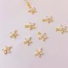 Copper Five-petaled Flowers Charms Pendants DIY For Women Earring Making Supplies