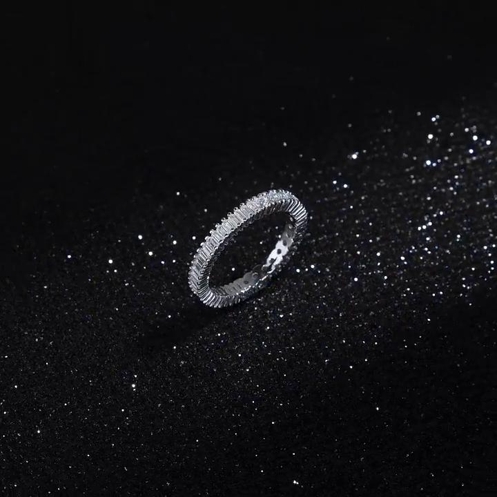 Tancise Classic 925 Sterling Silver Zircon Ring Ladies Jewelry Wedding Promise Party Gift