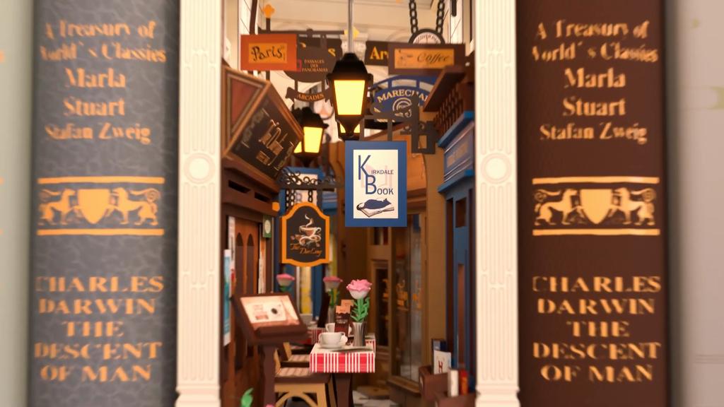 ROBOTIME Rolife 3D Puzzle DIY Book Nook Wooden Miniature House Assembly Model Building Kit TGB10