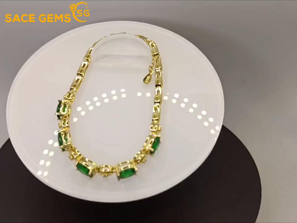 Sace Gems Zircon Bracelet Jewelry Geometric Bead Chain Link Bracelets Fashion Fine Wedding Gift for Girlfriend Women