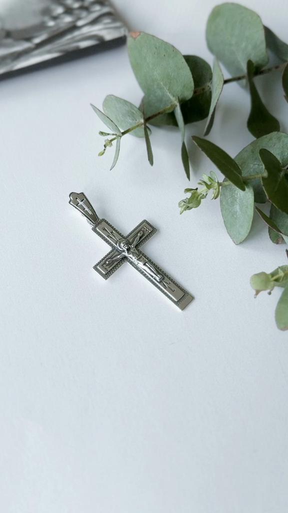 Серебряный крестик без камней (2156581)