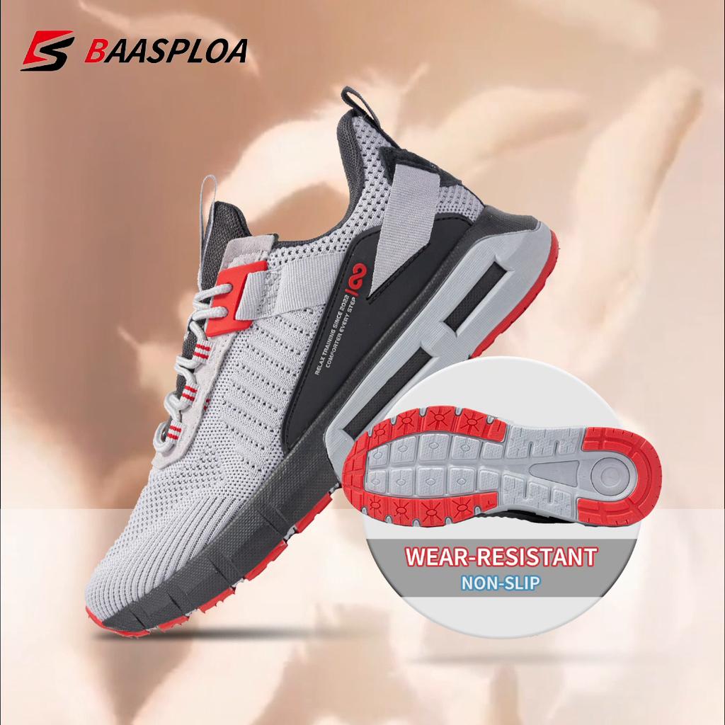 BAASPLOA Кроссовки, новые мужские модные кроссовки, дышащая прогулочная обувь, износостойкая повседневная обувь с сеткой, нескользящая спортивная обувь для мужчин