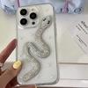 Роскошный креативный чехол для телефона со стразами и змеиной эпоксидной смолой для iPhone 15 14 13 12 Pro Max 11 стильный блестящий противоударный мягкий чехол в подарок