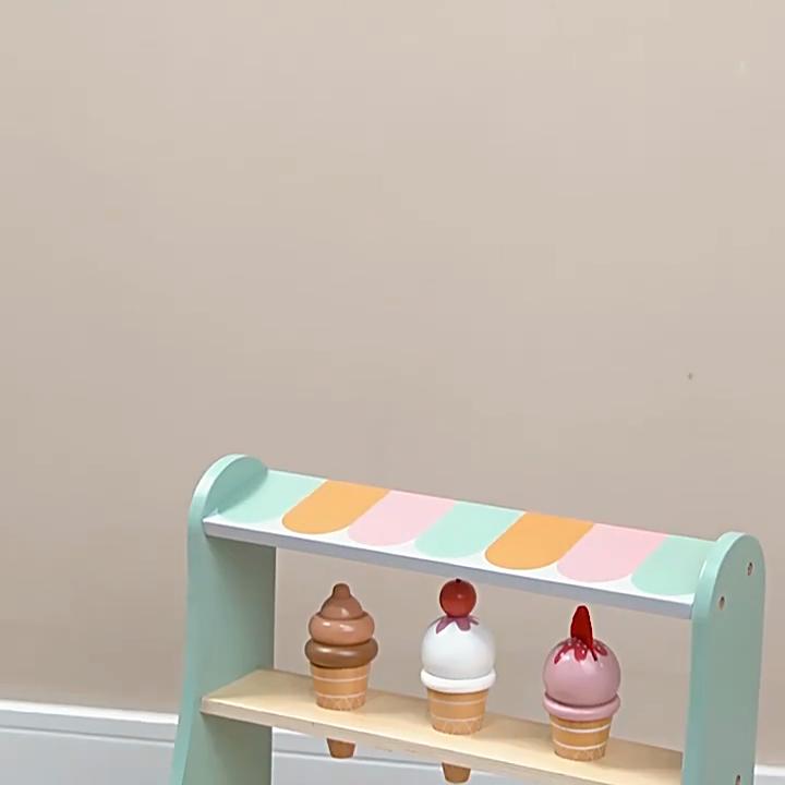 Simulated Ice Cream Shop Toy For Children With Wooden Food Accessories And Role Play Scenario