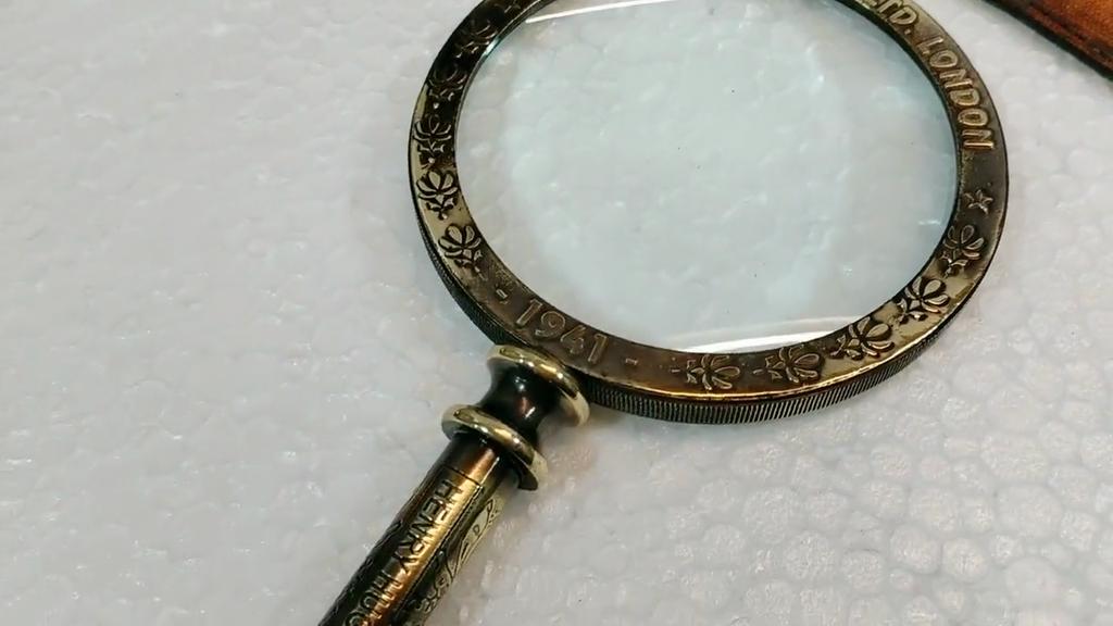 10-кратное ручное увеличительное стекло с латунной ручкой, старинная увеличительная линза для чтения