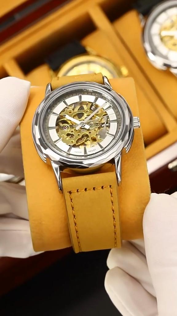 Steel Strip Men's Watches Fully Transparent Dial Automatic Mechanical Watch Waterproof Hardlex Mirror Surface