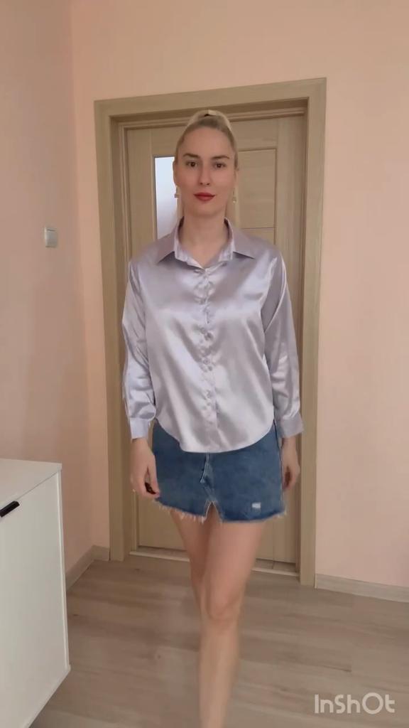 GMXIA Женские модные повседневные однотонные блузки и рубашки-поло с длинным рукавом с принтом