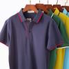 Новые летние мужские хлопковые рубашки поло, свободная, размера плюс, дышащая, удобная, повседневная, деловая, однотонная, однотонная футболка