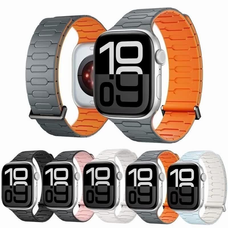 Silicone Smart Watch Band Magnetic Closure 40/41/42MM Belt Strap 44/45/46MM/49MM for Appl Watch Series 11/10/9/8/7/6/Ultra 3/SE 3