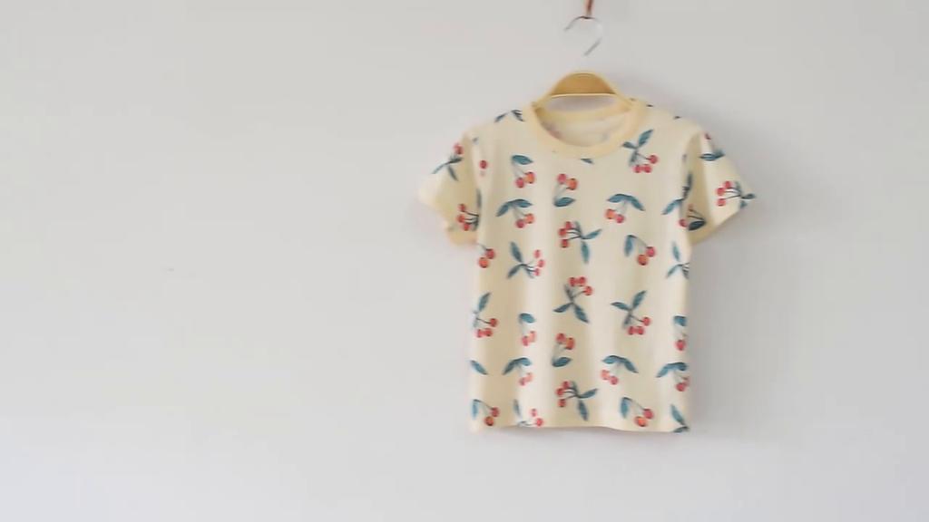 Детская хлопковая футболка с короткими рукавами вишневого цвета для девочек, одежда с героями мультфильмов