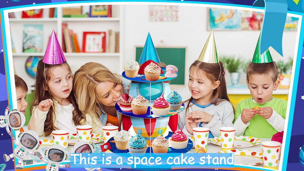 Space Cupcake Stand,3Tiers Space Theme Cupcake Stand,Space Theme Cupcake Dessert Holder,Space Themed Party Decoration&Outer Space Birthday Decorations