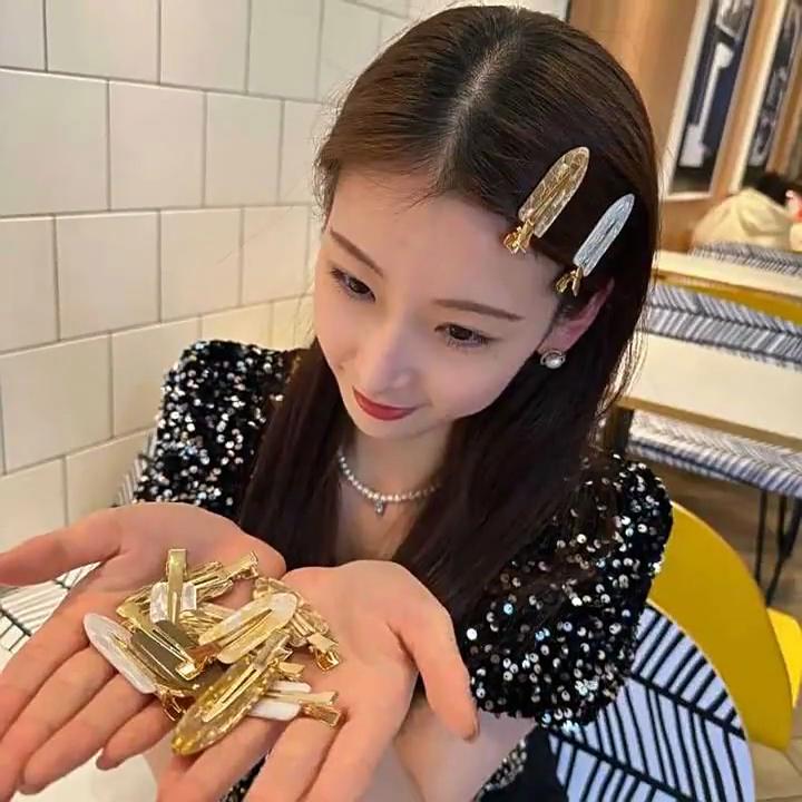 2/3/4/6 шт. ацетатные заколки для волос в Корейском стиле, золотисто-белые блестящие заколки для волос, головные уборы для девочек и женщин, аксессуары для волос