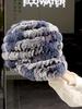 New Women Winter Knit Real Rex Rabbit Fur Hat Scarf Sets Natural Warm Fur Cap Scarves 2 Pieces Girl Quality Real Fur Hat Muffler